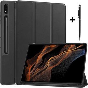 BONAEVER Protective Case for Samsung Galaxy Tab S9 Ultra 14.6 inch 2023 SM-X910 SM-X916B SM-X918U Folio Slim Stand Cover with with Pencil Holder Stylus Pen