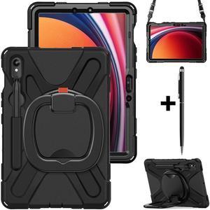 BONAEVER Case for Samsung Galaxy Tab S9 FE 10.9 Inch/S9 11 Inch 2023/S8 11 inch 2022/S7 2020 11 inch with S Pen Holder Shockproof Protective Cover with Rotatable H /Shoulder Strap Stand