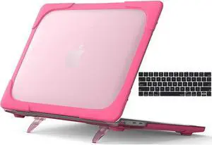BONAEVER For MacBook Pro 13 inch Case 2022 2020 Release Model A2338 M2 M1 A2289 A2251 Plastic Hard Shell Shockproof Cover with Fold Stand and & Keyboard Cover
