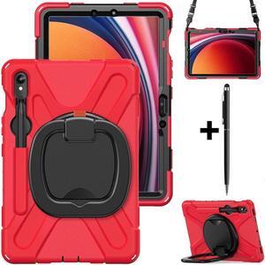 Samsung Galaxy Tab S9  2023 / S8 2022 / S7 11 inch 2020 Case with S Pen Holder SM-X710/X716B/X718U/SM-X700/SM-706/SM-T870/SM-T875/SM-T878, Shockproof Protective Cover with Hand/Shoulder Strap, Stand