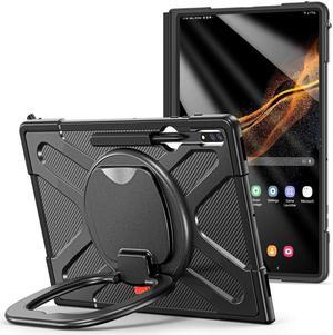 BONAEVER Protective Case for Samsung Galaxy Tab S8 Ultra 14.6 inch SM-X900 SM-X906 Shockproof Cover with Stand and & Shoulder Strap Pen Holder