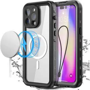 BONAEVER for iPhone 14 Pro Case Waterproof Compatible with Magsafe Magnetic Protective iPhone 14 Pro Phone Case Water Proof Mag Safe Magnet Shockproof Clear with Screen Protector