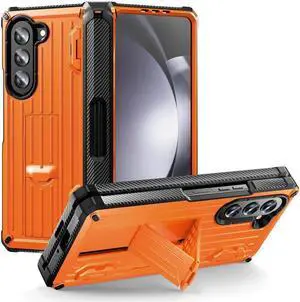 BONAEVER Case for Samsung Galaxy Z Fold 5 5G 2023 Military-Grade Full-Body Shockproof Phone Cover Rugged Bumper Case with Built-in Screen Protector & Stand and & S Pen Slot