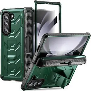BONAEVER For Samsung Galaxy Z Fold 5 Case with S Pen Holder Built-in Stand and & Screen Protector 360° Full-Body & Hinge Protection Rugged Phone Cover for Galaxy Z Fold 5 2023