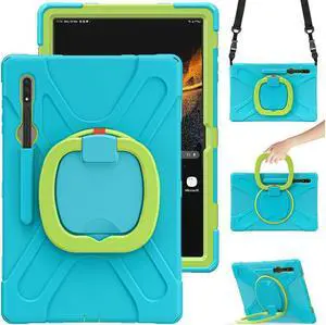 BONAEVER For Samsung Galaxy Tab S10 Ultra 2024 / S9 Ultra 2023 / S8 Ultra 14.6 2022 Case Shockproof Protective Case for Galaxy Tab S8 Ultra 14.6" 2022 with Stand andandle Hand Strap & Shoulder Strap