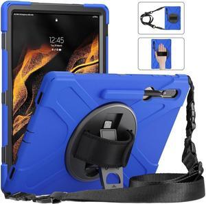 BONAEVER Samsung Galaxy Tab S9 Ultra 2023 / Galaxy S8 Ultra 14.6 inch 2022 Case Shockproof Protective Cover for SM-X910 SM-X916B SM-X918U SM-X900 SM-X906 with Stand Handle Hand Strap & Shoulder Strap