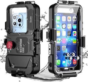 BONAEVER Waterproof Phone Protective Case for iPhone Series98FT/30M Underwater Photography Housing for Deep Sea DivingSnorkelingSurfingSwimmingWater Sports for iPhone 13/12/11/XR/X/8/7