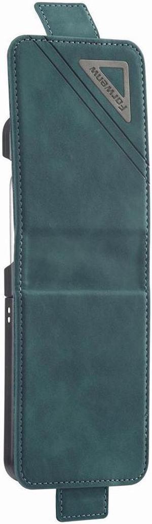 BONAEVER For Samsung Galaxy Galaxy Z Fold 4 5G Case PU Leather Cover TPU Bumper with Card Holder Stand andidden Magnetic Shockproof Flip Wallet Case Green
