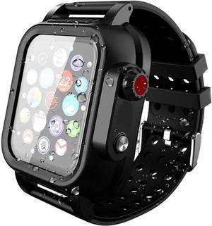 BONAEVER Waterproof Case for 38mm Apple Watch Series 3 Series 2 with Builtin Screen Protector Shell Waterproof Shockproof Cover with Watch B