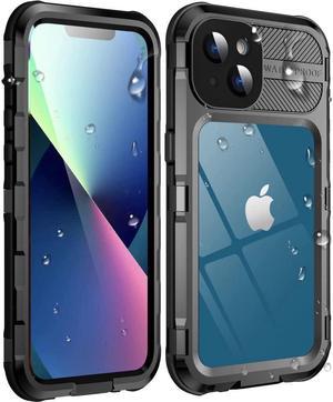 BONAEVER For iPhone 13 Waterproof Metal Case with Builtin Screen Protector 15FT Military Grade ShockproofIP68 Water Proof Aluminum Protective Drop Protection Cover for iPhone 13 61 inch