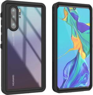 BONAEVER Huawei P30 Pro Waterproof Case [ Standud Standar Series] [Slim Fit] [IP68 Certified] [Shockproof] [Dirtproof] [Snowproof] Armor Cover Compatible with Huawei P30 Pro Black