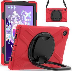 BONAEVER For Lenovo Tab M10 Plus Case 10.6 inch 2020 3rd Gen Mdoel TB-125F TB-128F Shockproof Rugged Protective Cover with Stand / H & Shoulder Strap / Pencil Holder