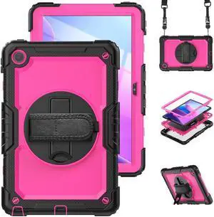 BONAEVER Case for Lenovo Tab M10 Plus 3rd Gen 10.6 inch 2022 Model TB-125F TB-128FShockproof Cover with 360 Rotating Stand /Hand Strap[Screen Protector] Shoulder Strap S Pen Holder