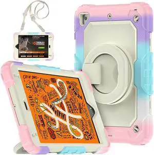 BONAEVER For iPad Mini 5 / iPad Mini 4 Case with Screen Protector Shockproof Cover for iPad Mini 5th / 4th Generation 7.9 Inch with S Pen Holder Stand and Strap Shoulder Strap