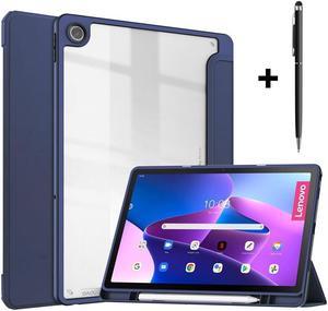 Case For Lenovo Tab M10 Plus 10.6 Inch 2022 3rd Gen with Pencil Holder, Shockproof Cover Clear Transparent Back Shell, Auto Wake/Sleep for Lenovo Tab M10 Plus 10.6" 2022 with Universal Stylus Pen