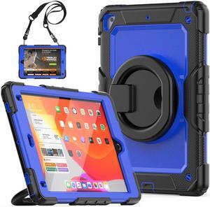 BONAEVER Case for iPad 9.7 inch 2018 2017 with Screen Protector Pencil Holder [360 Rotating Hand Strap] Stand Shoulder Strap for iPad 5th / 6th Generation / Air 2 / Pro 9.7