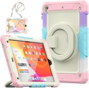 BONAEVER Case for iPad 9.7 inch 2018 2017 with Screen Protector Pencil Holder [360 Rotating Hand Strap] Stand Shoulder Strap for iPad 5th / 6th Generation / Air 2 / Pro 9.7