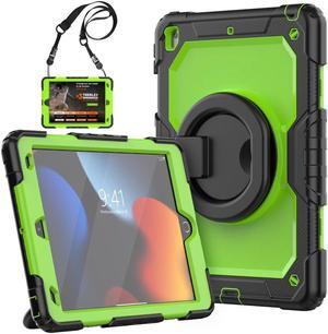 BONAEVER For iPad 9th 8th 7th Generation Case 10.2 inch with Screen Protector Pencil Holder [360 Rotating Hand Strap] & Stand Drop-Proof Cover for iPad 10.2 inch 2021 2020 2019