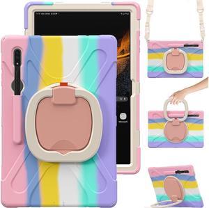 BONAEVER For Samsung Galaxy Tab S8 Ultra 14.6 inch 2022 Case Shockproof Protective Case for Galaxy Tab S8 Ultra 14.6" 2022 Model SM-X900 SM-X906 with Stand andandle Hand Strap & Shoulder Strap