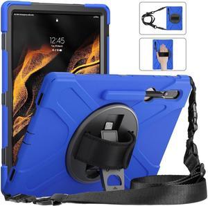 BONAEVER For Samsung Galaxy Tab S8 Ultra 14.6 inch 2022 Case Shockproof Protective Case for Galaxy Tab S8 Ultra 14.6" Model SM-X900 / SM-X906 with Stand andandle Hand Strap & Shoulder Strap