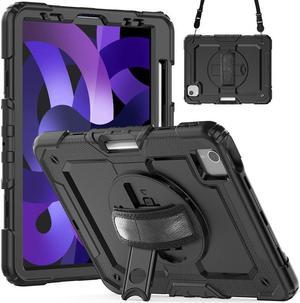 BONAEVER Case for iPad Pro 11 inch 2022 2021 2020 2018 iPad Air 5 Air 4 10.9 2022 2020 Protective Cover with Screen Protector Pencil Holder with Hand Strap