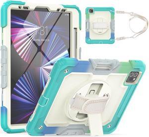 BONAEVER Case for iPad Pro 11 inch 2022 2021 2020 2018 iPad Air 5 Air 4 10.9 2022 2020 Protective Cover with Screen Protector Pencil Holder with Hand Strap