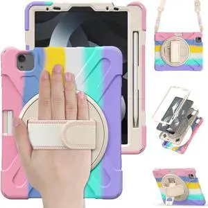 BONAEVER Case for iPad Air 5 Air 4 10.9 inch 2022 2020 iPad Pro 11 Inch 2022 2021 2020 2018 Shockproof Cover with Pencil Holder Stand and & Shoulder Strap