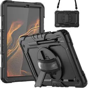 BONAEVER For Galaxy Tab S8 2022 / Tab S7 2020 11 Inch Case (SM-X700/706/T870/T875) with S Pen Holder Rugged Shockproof Rotating Stand and Protective Cover for Galaxy Tab S8 / S7 11"
