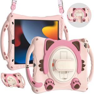 BONAEVER For iPad 10.2 Case 2021 2020 2019 Shockproof Protective Cover with Handle Grip Stand and Pencil Holder Hand Strap Carrying Strap for iPad 9th/8th/7th Generation iPad Air 10.5/iPad Pro 10.5