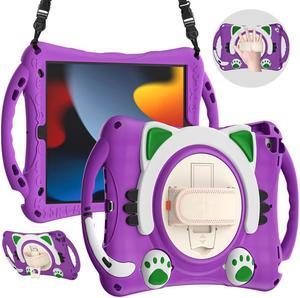 BONAEVER For iPad 10.2 Case 2021 2020 2019 Shockproof Protective Cover with Handle Grip Stand and Pencil Holder Hand Strap Carrying Strap for iPad 9th/8th/7th Generation iPad Air 10.5/iPad Pro 10.5