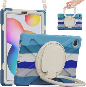 BONAEVER For Samsung Tab S6 Lite 10.4 Inch 2020 2022 Case Shockproof Cover with 360 Rotating Stand /Hand StrapShoulder Strap Pen Holder for Galaxy S6 lite SM-P610 SM-P613 SM-P615 SM-P619