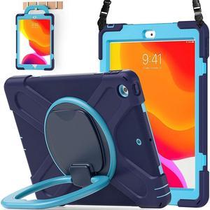 BONAEVER For iPad 8th 7th Generation Case iPad 10.2 inch Case 2020 2019 Rugged Kids Cover with Rotating Stand /Pencil Holder/Carrying Strap