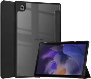 BONAEVER Case for Samsung Galaxy Tab A8 10.5 Inch 2021 SM-X200 SM-X205 Smart Slim Trifold Stand Cover with Auto Sleep Wake Clear Transparent Back Shell