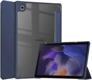 BONAEVER Case for Samsung Galaxy Tab A8 10.5 Inch 2021 SM-X200 SM-X205 Smart Slim Trifold Stand Cover with Auto Sleep Wake Clear Transparent Back Shell