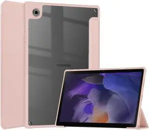 BONAEVER Case for Samsung Galaxy Tab A8 10.5 Inch 2021 SM-X200 SM-X205 Smart Slim Trifold Stand Cover with Auto Sleep Wake Clear Transparent Back Shell