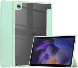 BONAEVER Case for Samsung Galaxy Tab A8 10.5 Inch 2021 SM-X200 SM-X205 Smart Slim Trifold Stand Cover with Auto Sleep Wake Clear Transparent Back Shell