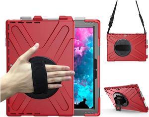 BONAEVER Surface Pro 7 Plus / Pro 7 / Pro 6 / Pro 5 / Pro 4 / Pro LTE Case Protective Case 360 Degree Rotatable Heavy- Cover with Hand Strap Shoulder Belt Stand and