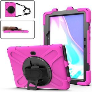 BONAEVER For Samsung Tab Active Pro 10.1 2019 Case with Pencil Holder / Rotatable Stand / Hand Strap Shoulder Belt Shockproof Cover for Samsung Tab Active Pro 10.1 inch 2019 Model SM-T547 T540 T545