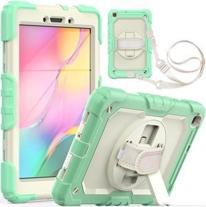 BONAEVER Case for Samsung Galaxy Tab A 8.0 case 2019 Model: SM-T290 / SM-T295. Protection Cover with Built-in Screen Protector Pen Holder [360 Rotating Hand Strap]