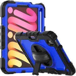 BONAEVER Case for iPad Mini 6th Generation 2021 8.3 Inch Shockproof cover for iPad Mini 6 with Screen Protector Pencil Holder Stand and /Shoulder Strap