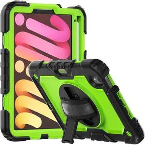 BONAEVER Case for iPad Mini 6th Generation 2021 8.3 Inch Shockproof cover for iPad Mini 6 with Screen Protector Pencil Holder Stand and /Shoulder Strap