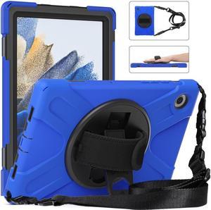 BONAEVER Case for Samsung Galaxy Tab A8 10.5 inch 2022 Case Shockproof Protective Cover with 360 Degree Rotatable Stand + Pencil Holder + Adjustable Hand Strap Shoulder Belt