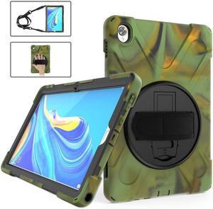 BONAEVER Huawei Mediapad M6 108 Case 2019 Three Layer Shockproof Rugged Cover with 360 Degree Rotatable Stand and Strap for Huawei Mediapad M6 108 inch 2019