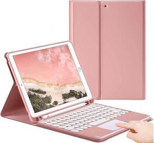 BONAEVER For iPad 9.7 Keyboard Case for iPad 2018 (6th Gen) - iPad 2017 (5th Gen) - iPad Pro 9.7 - iPad Air 2&1-Touchpad Keyboard with Pencil Holder -Slim Leather Folio Smart Cover