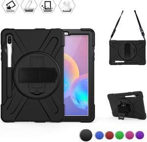 BONAEVER For Samsung Galaxy Tab S6 Case [Support S Pen Wireless Charging] Hybrid Shockproof Case with Pen Holder H Strap / Shoulder Strap / Standand for Galaxy Tab S6 10.5 2019 SM-T860 / T865 / T867