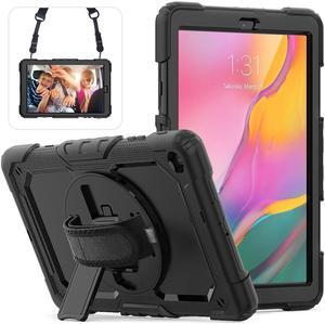 BONAEVER For Galaxy Tab A 10.1 Case with 360 Rotating Stand Shoulder Strap Shockproof Cover with Pencil Holder & Screen Protector for Galaxy Tab A 10.1 SM-T510 T515