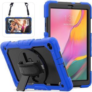 BONAEVER For Galaxy Tab A 10.1 Case with 360 Rotating Stand Shoulder Strap Shockproof Cover with Pencil Holder & Screen Protector for Galaxy Tab A 10.1 SM-T510 T515