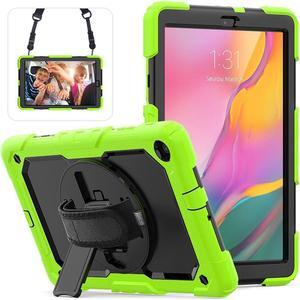 BONAEVER For Galaxy Tab A 10.1 Case with 360 Rotating Stand Shoulder Strap Shockproof Cover with Pencil Holder & Screen Protector for Galaxy Tab A 10.1 SM-T510 T515