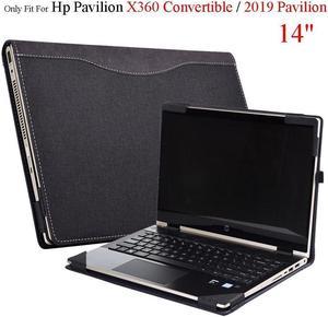 BONAEVER Case For Hp 2019 Pavilion 14 Laptop Sleeve Cover For Hp Pavilion X360 Convertible 14 Inch PU Leather Protective Notebook Case