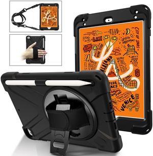 BONAEVER Case For iPad Mini 5 2019 Mini 4 2015 with Pencil Holder Shockproof Cover with Stand and & Shoulder Standrip for iPad Mini 5th Mini 4th Gen